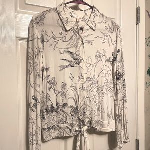 Lauren Conrad top, size medium, white with brown